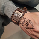 Bracelete de Couro Viking - Vegvísir