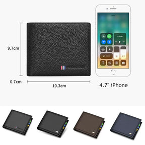 Carteira de Couro Masculina Bison com Bloqueio RFID