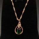 Colar Banhado a Ouro 18K e Esmeralda