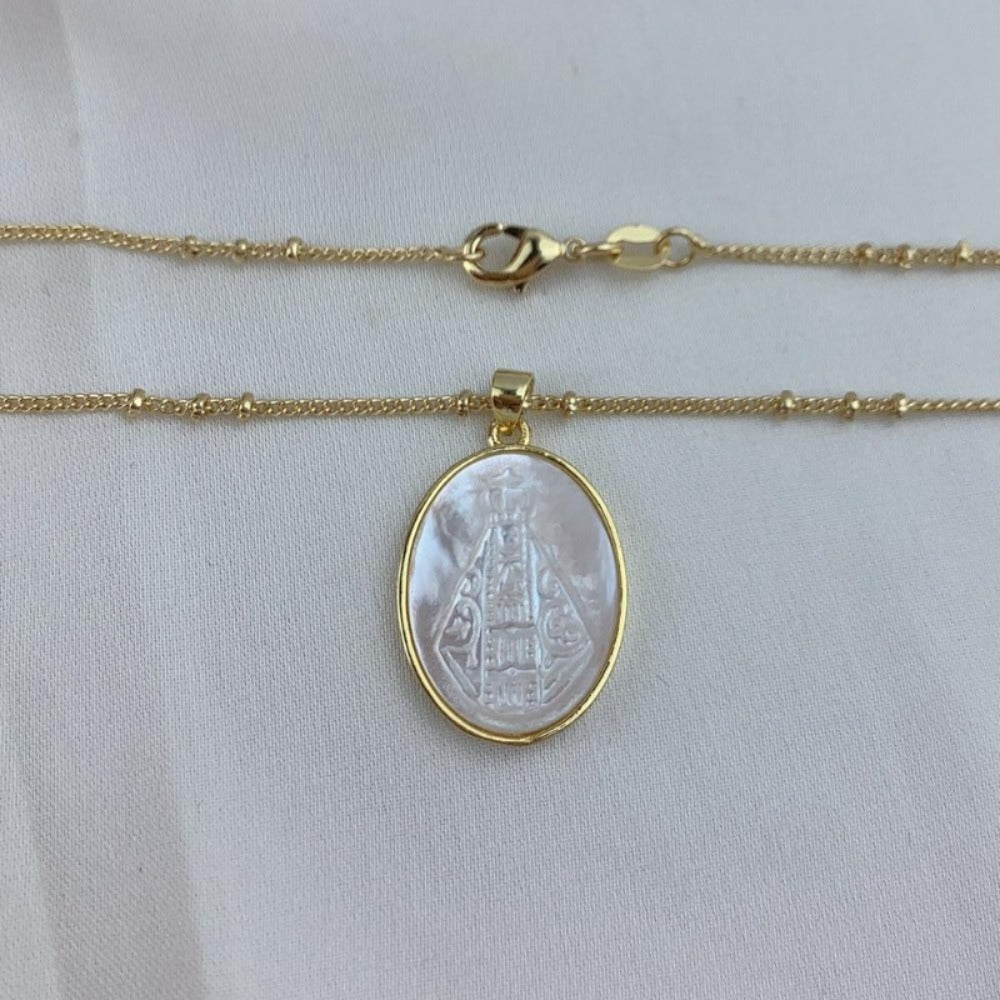 Colar Virgem Maria de Madrepérola