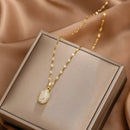 Colar de Pedra Opala Banhado a Ouro 18K