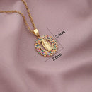 Colar de Virgem Maria Banhado a Ouro 18K