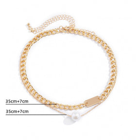 Colar de Pérola e Corrente Ouro 18K