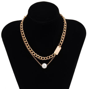 Colar de Pérola e Corrente Ouro 18K