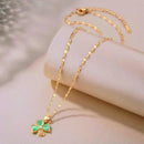 Colar de Zircônia com Trevo 4 Folhas