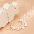 Colar de Pérolas Bruta Banhado a Ouro