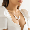 Colar de Pérolas Bruta Banhado a Ouro