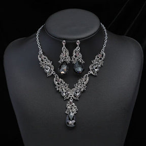Conjunto de Colar e Brincos Cristal Luxo
