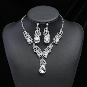 Conjunto de Colar e Brincos Cristal Luxo