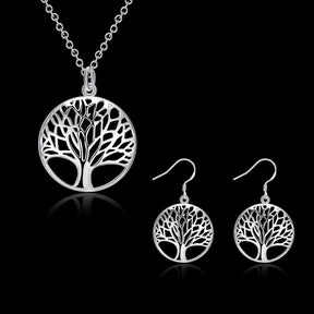 Conjunto Colar e Brincos de Prata 925 - Árvore da Vida
