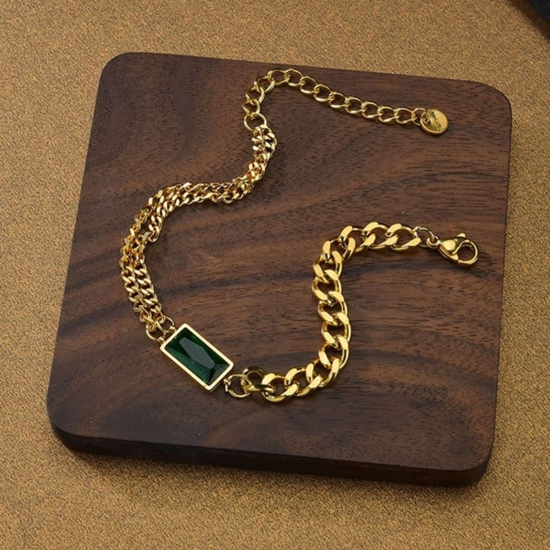 Conjunto Prime Esmeralda - Brinco, Colar e Pulseira