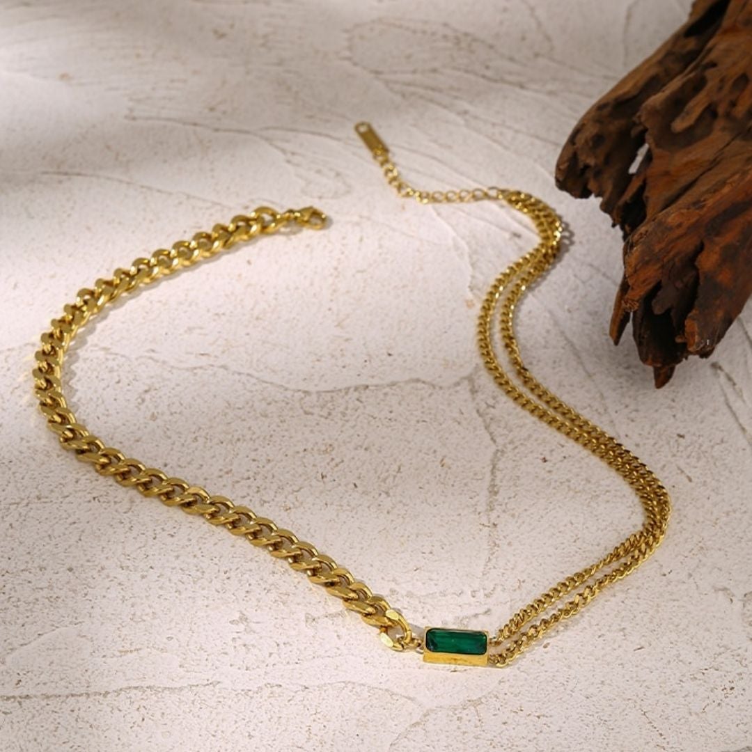 Conjunto Prime Esmeralda - Brinco, Colar e Pulseira