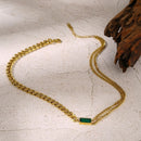 Conjunto Prime Esmeralda - Brinco, Colar e Pulseira