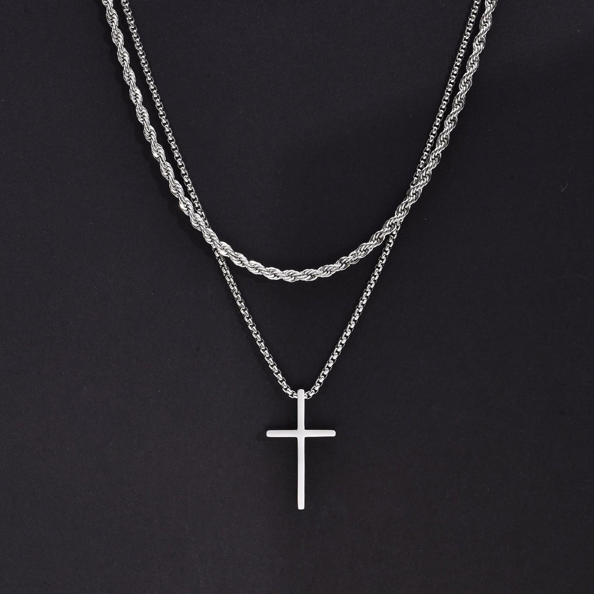 Kit 2 Colares com Crucifixo JC