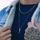 Kit 2 Colares Prata e Ouro - Retangular