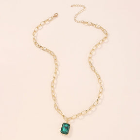 Colar de Esmeralda Banhado a Ouro 18K