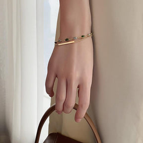Pulseiras de Cristais Banhada a Ouro 18K